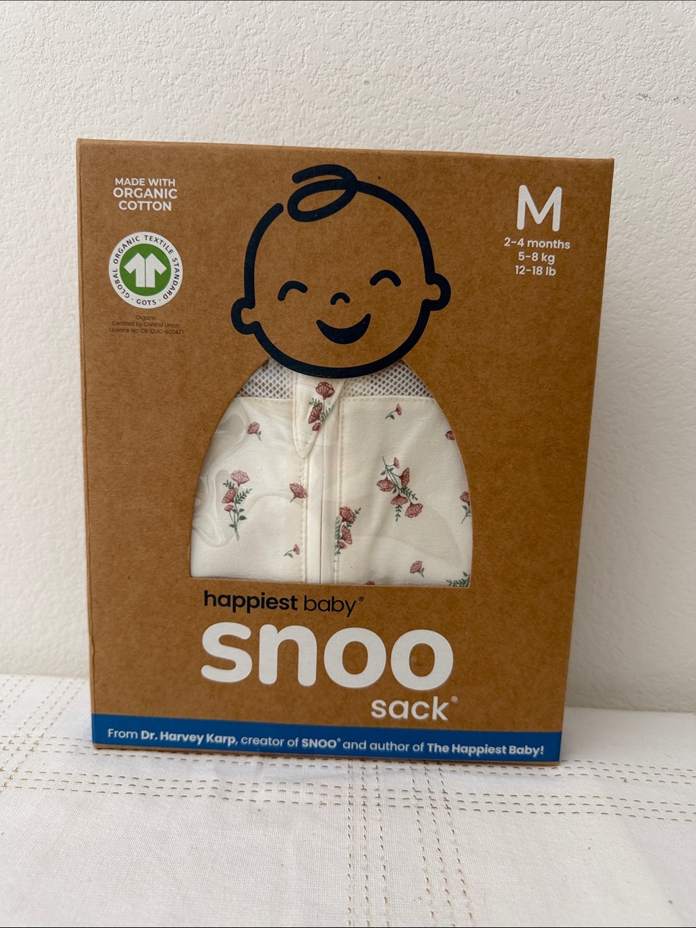 Happiest Baby Snoo Sleep Sack, Ivory Wildflowers, M, 2-4 months